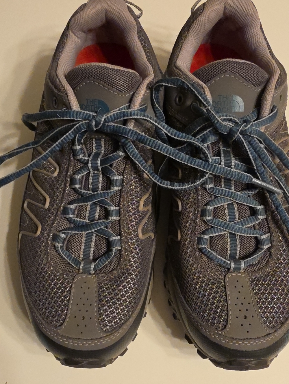 The North Face Men's Gray and Blue Trail Sneakers